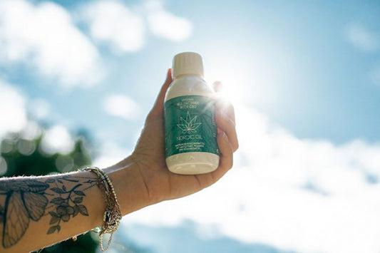 main tenant les vitamines au CBD Nordic Oil