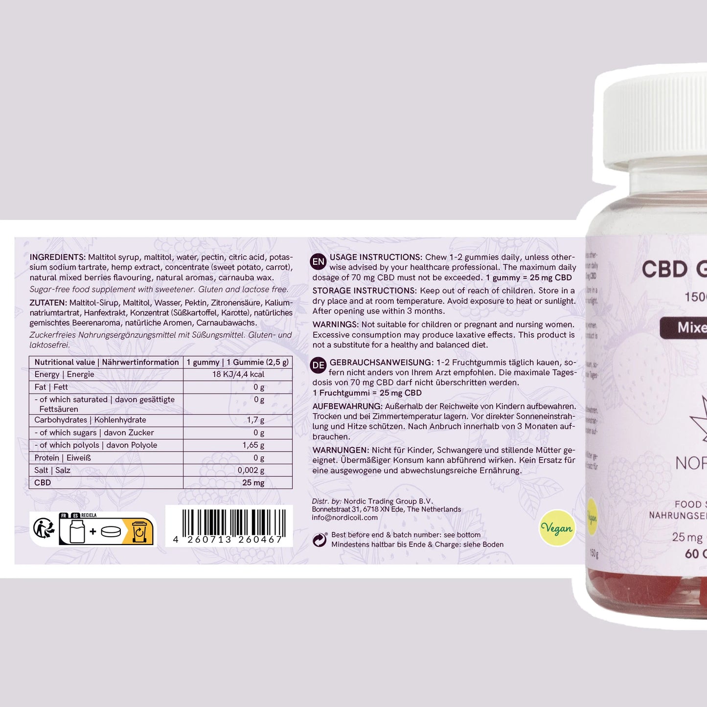 3 POUR 2 : CBD Gummies (1500mg) Petites baies