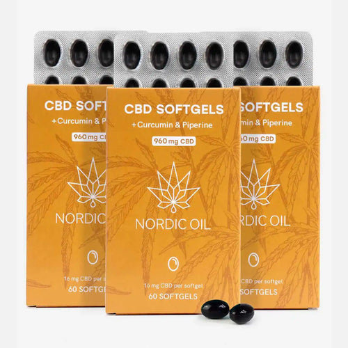 3 POUR 2 : Capsules de CBD (960 mg) à la Curcumine