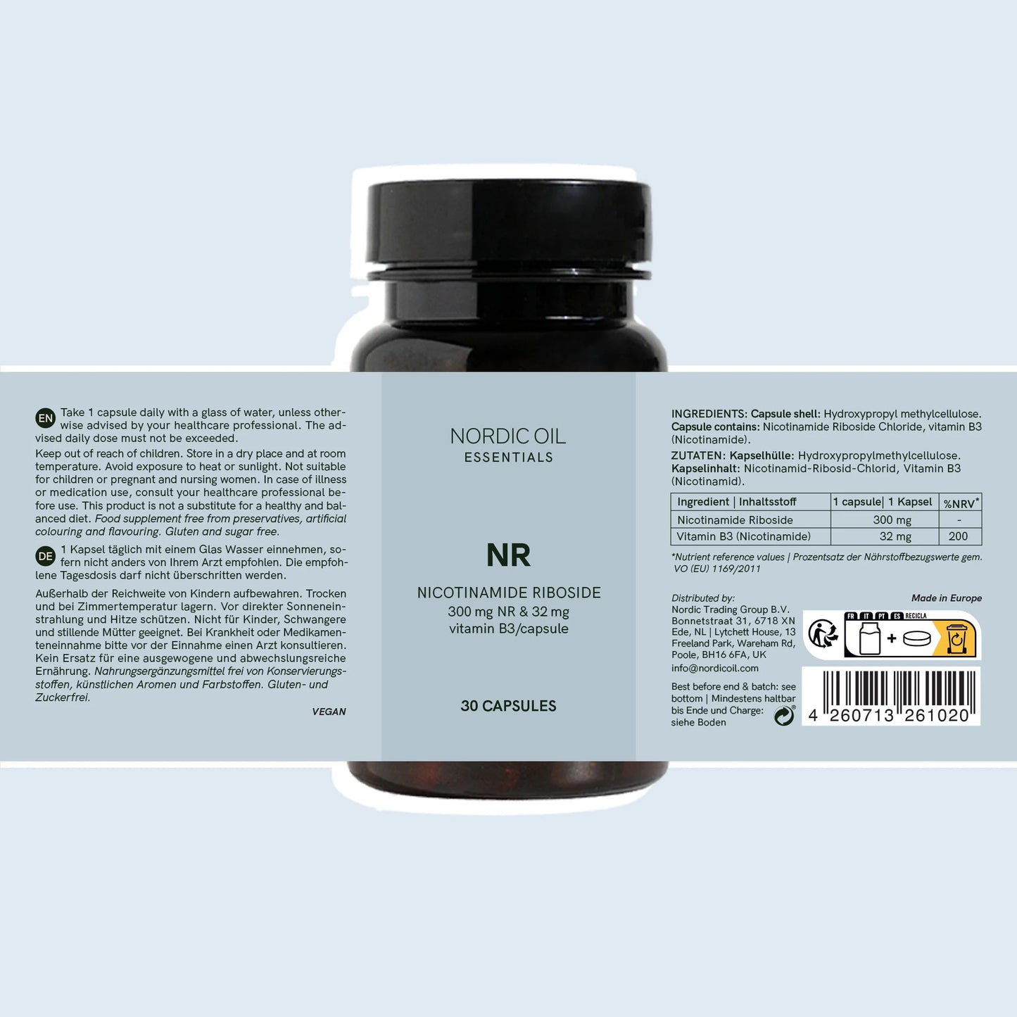 Capsules de riboside de nicotinamide (NR)