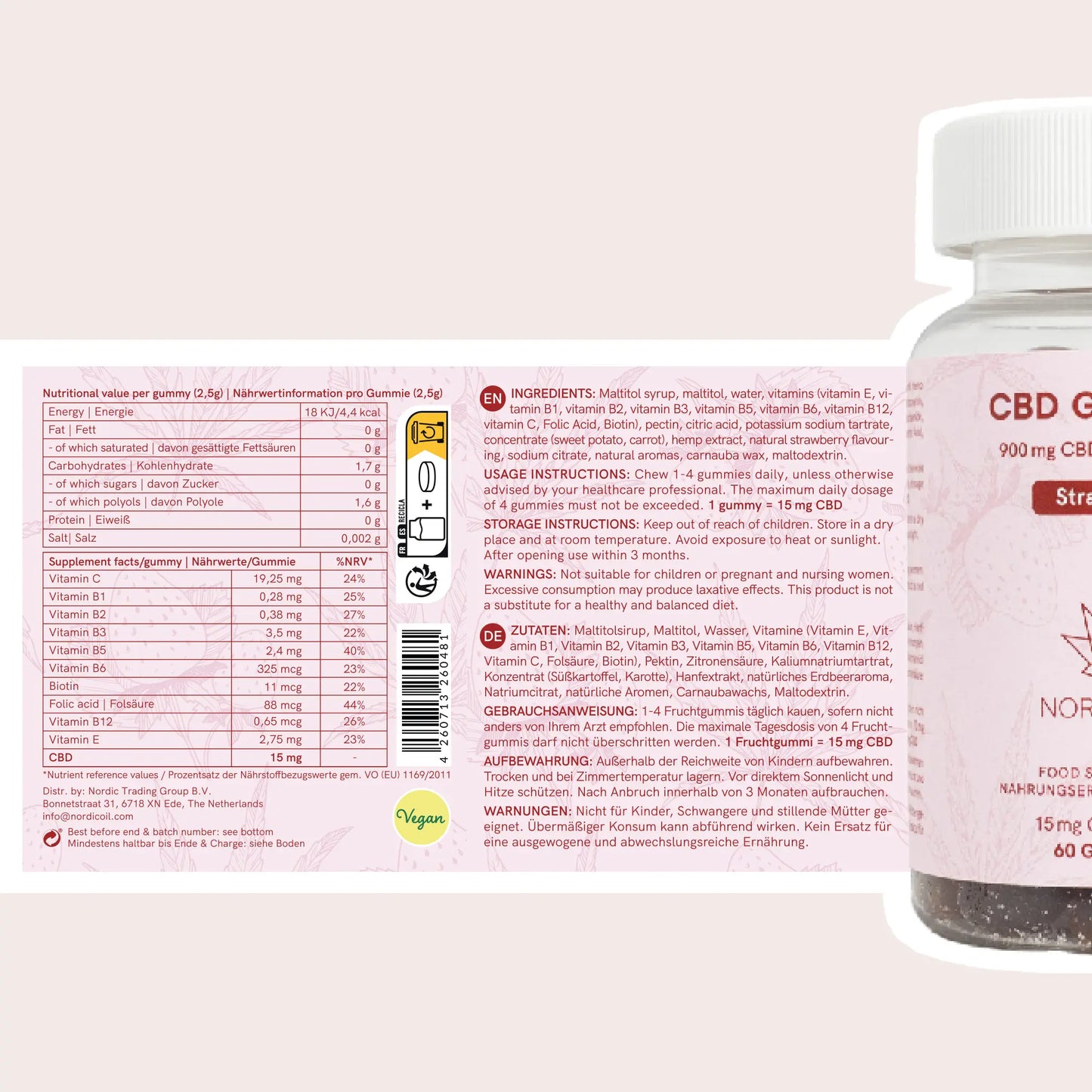 CBD Gummies (900mg) Fraise