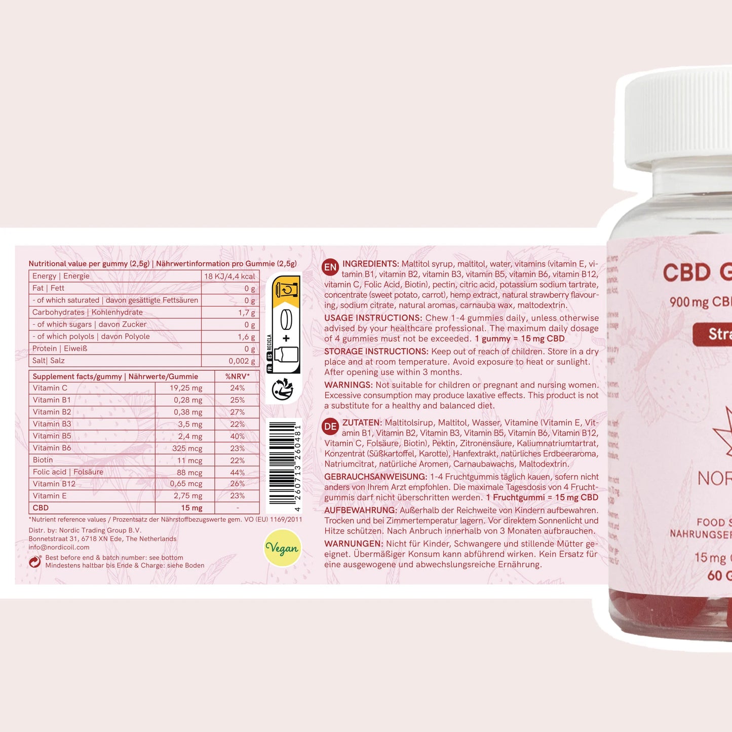 CBD Gummies (900mg) Fraise