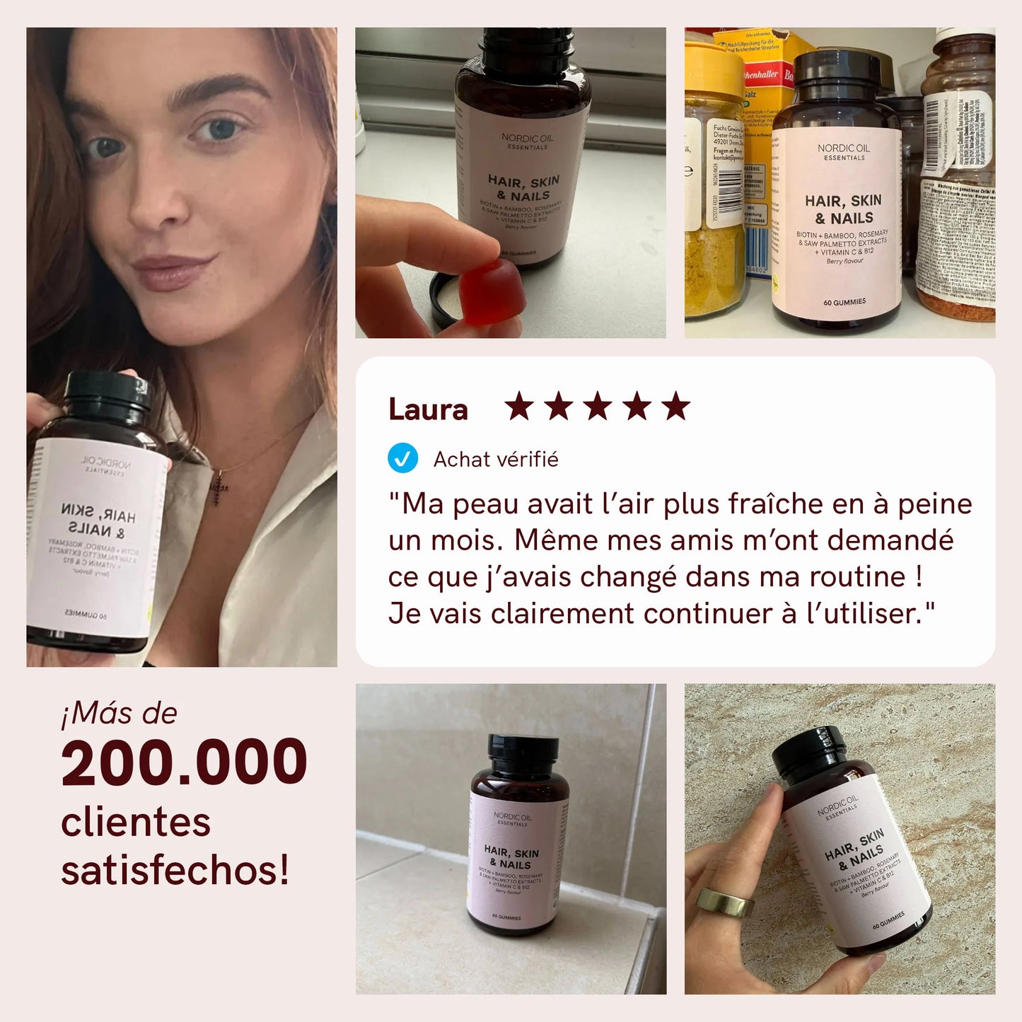 Gummies pour Cheveux, Peau et Ongles