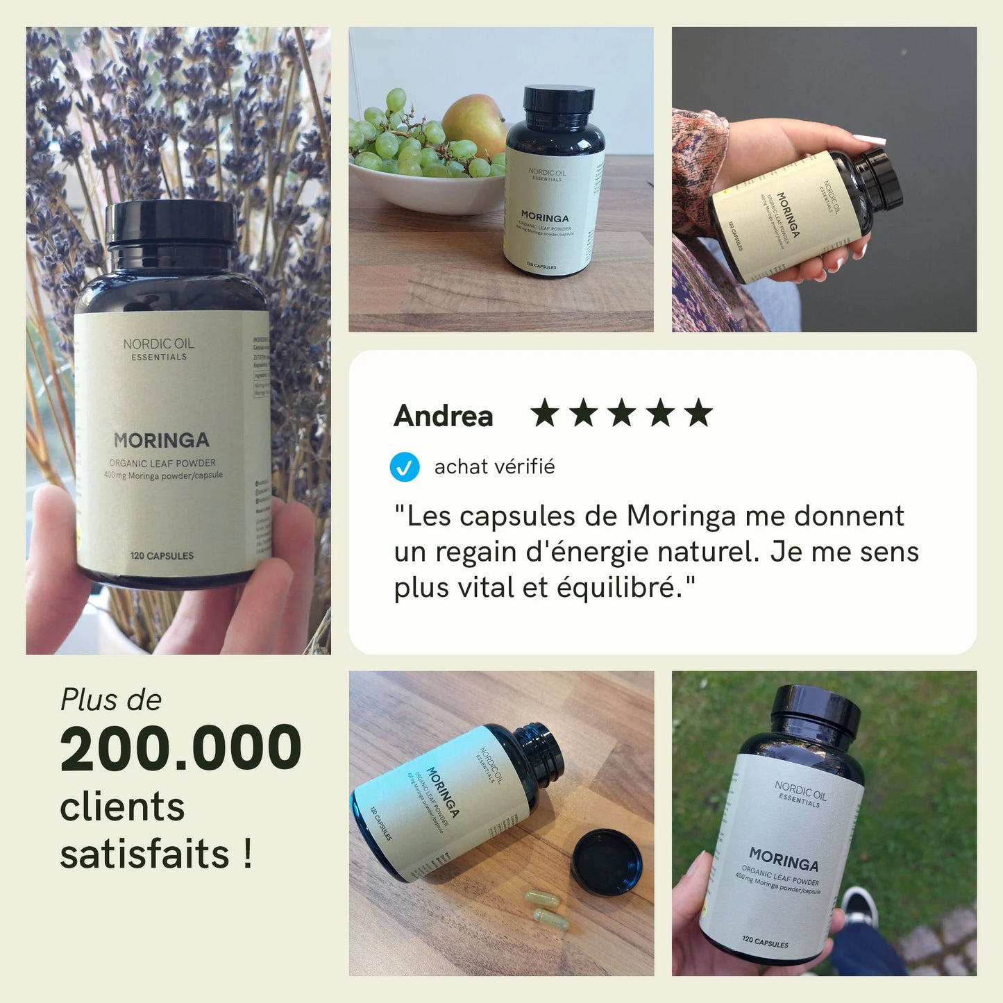 Capsules de poudre de Moringa