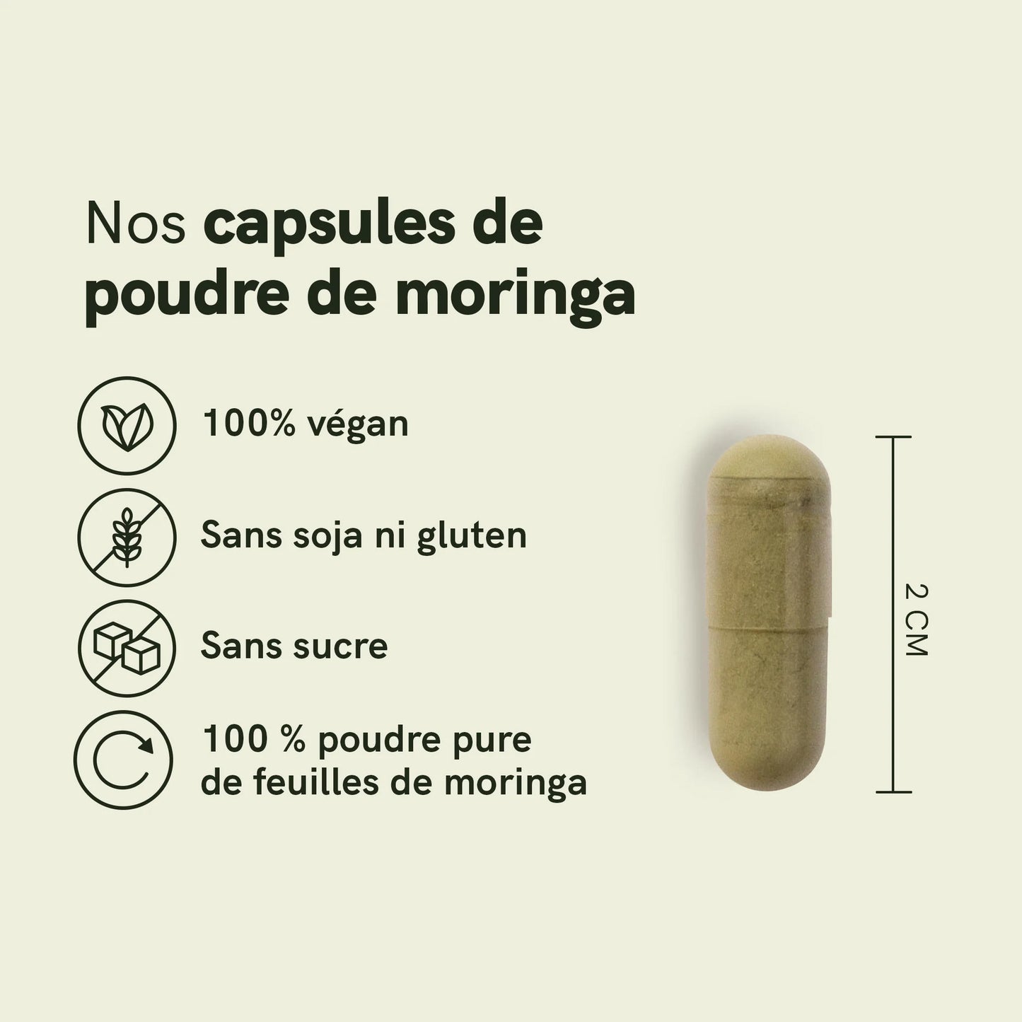 Capsules de poudre de Moringa