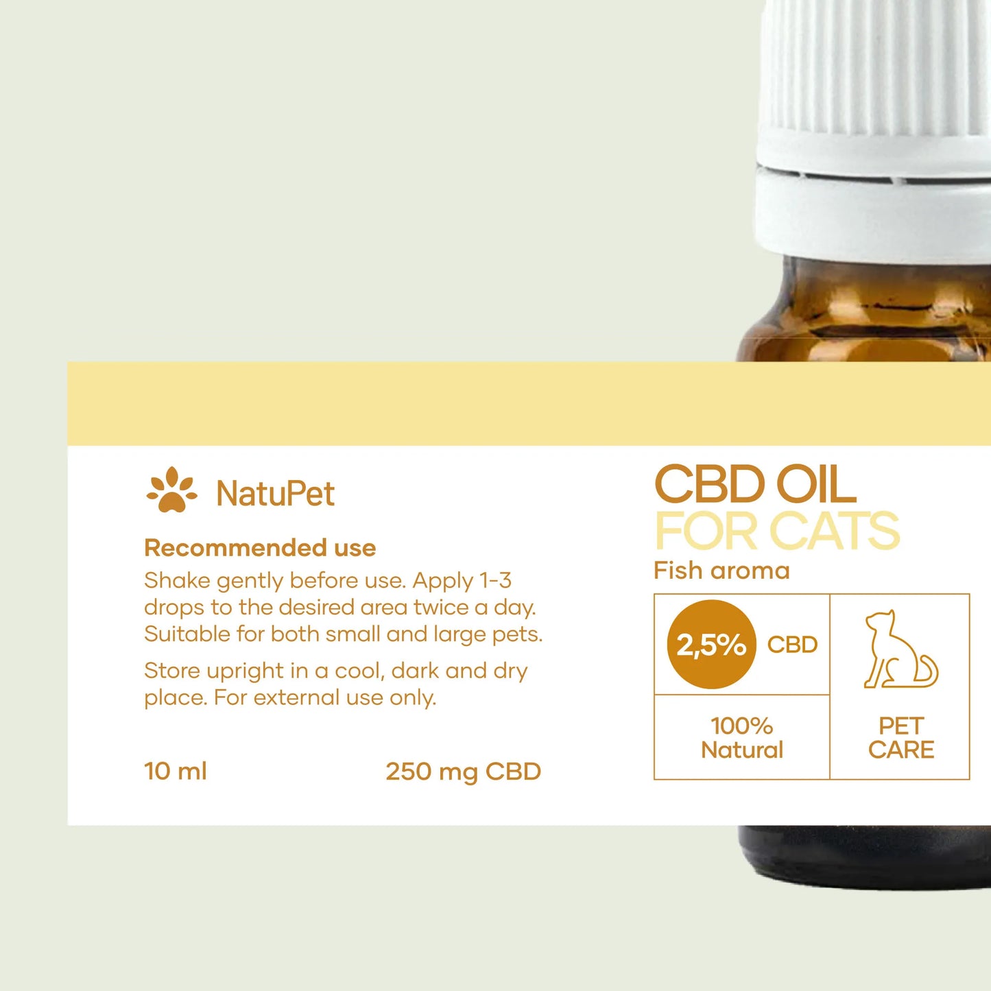 Huile de CBD pour Chat - Poisson (2,5%)