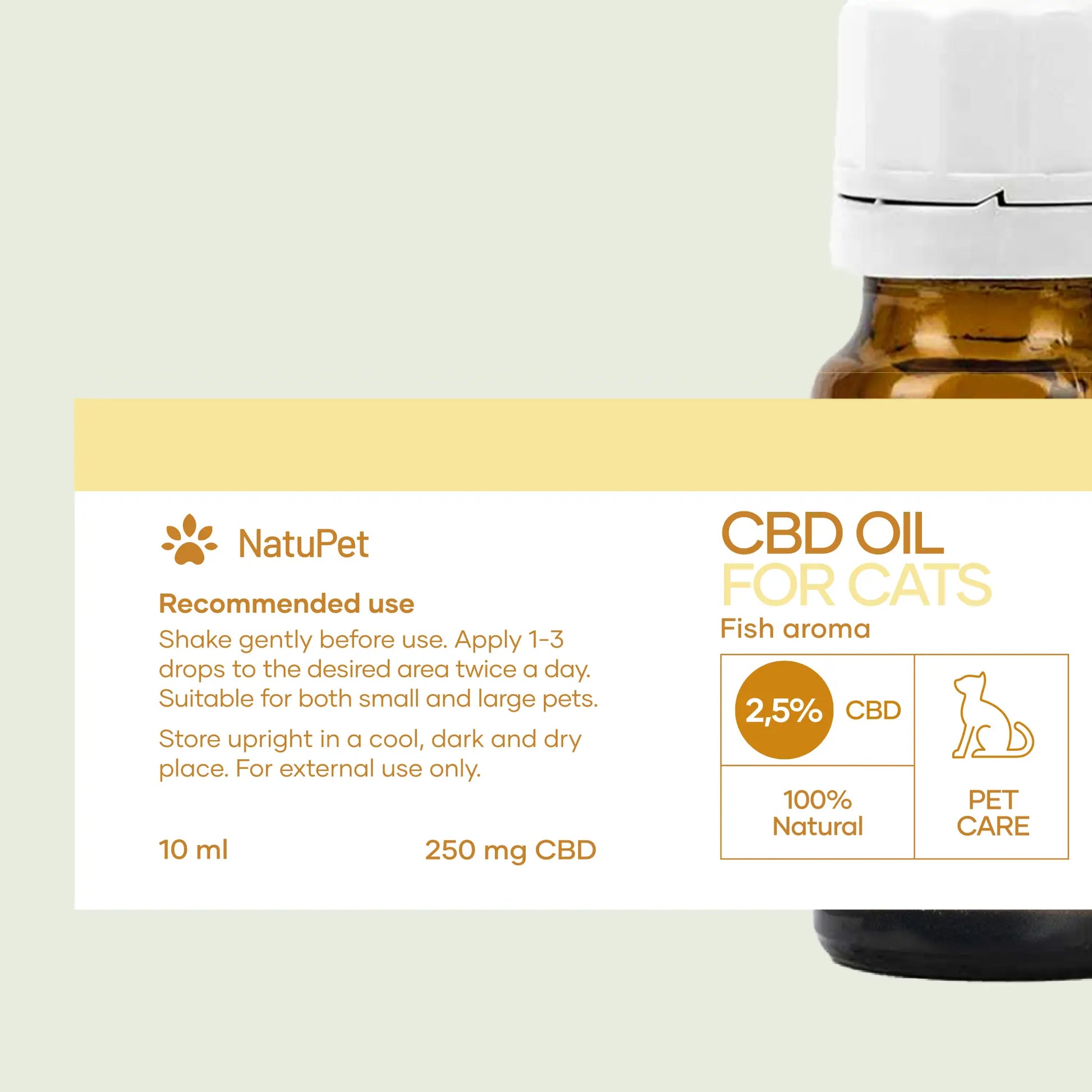 Huile de CBD pour chats NatuPet (2,5 %) - Poisson Huile de CBD pour chats NatuPet (2,5 %) - Poisson