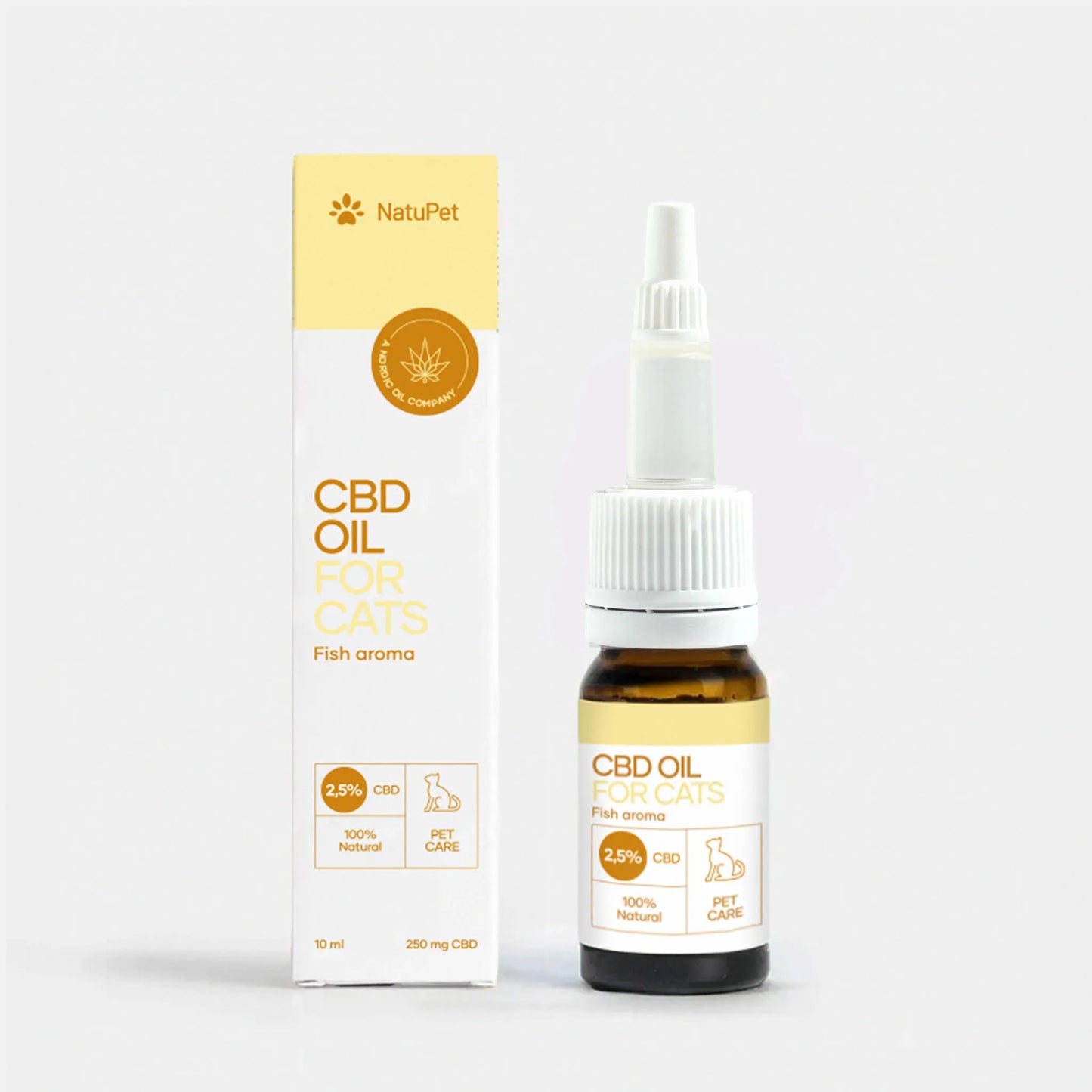 Huile de CBD pour Chat - Poisson (2,5%)