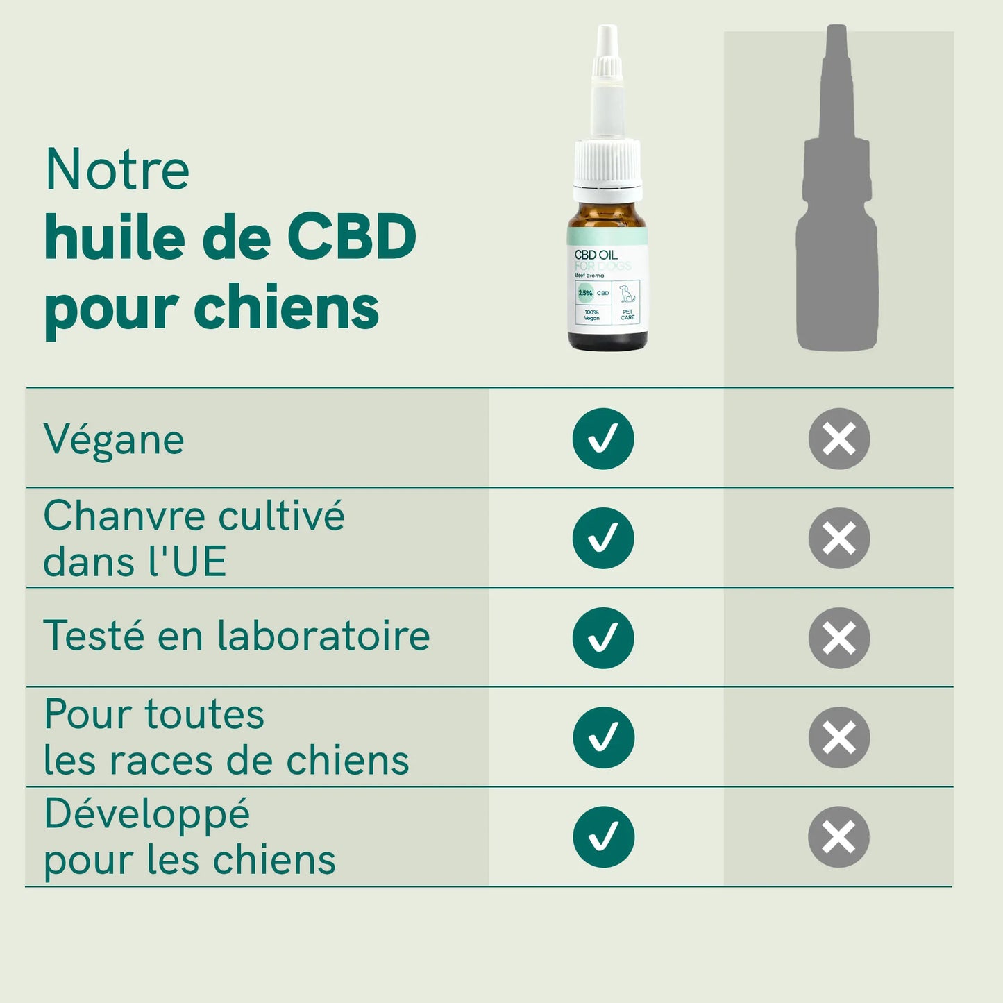 Huile de CBD pour Chien - Bœuf (2,5%)