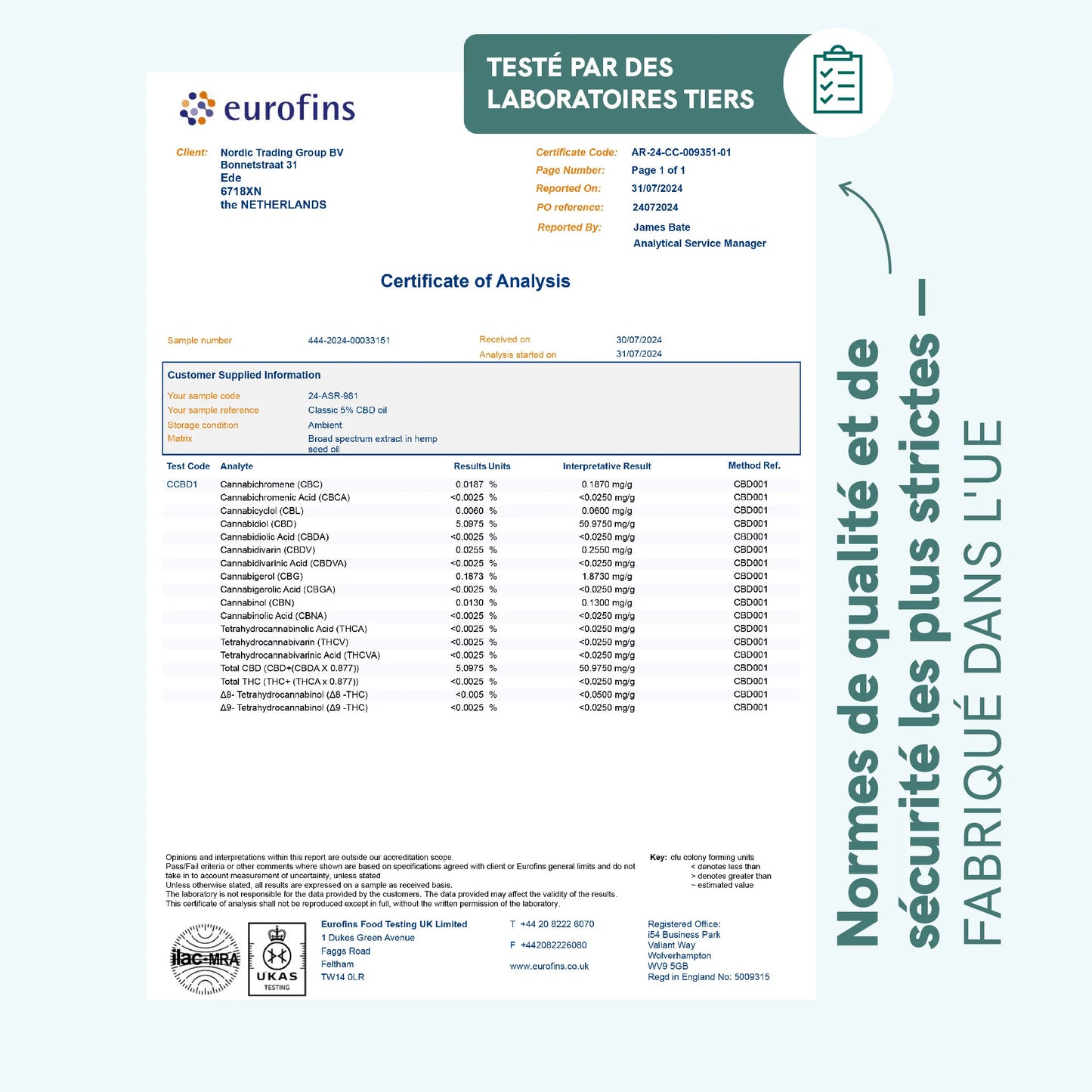 Huile de CBD (5%) CLASSIC