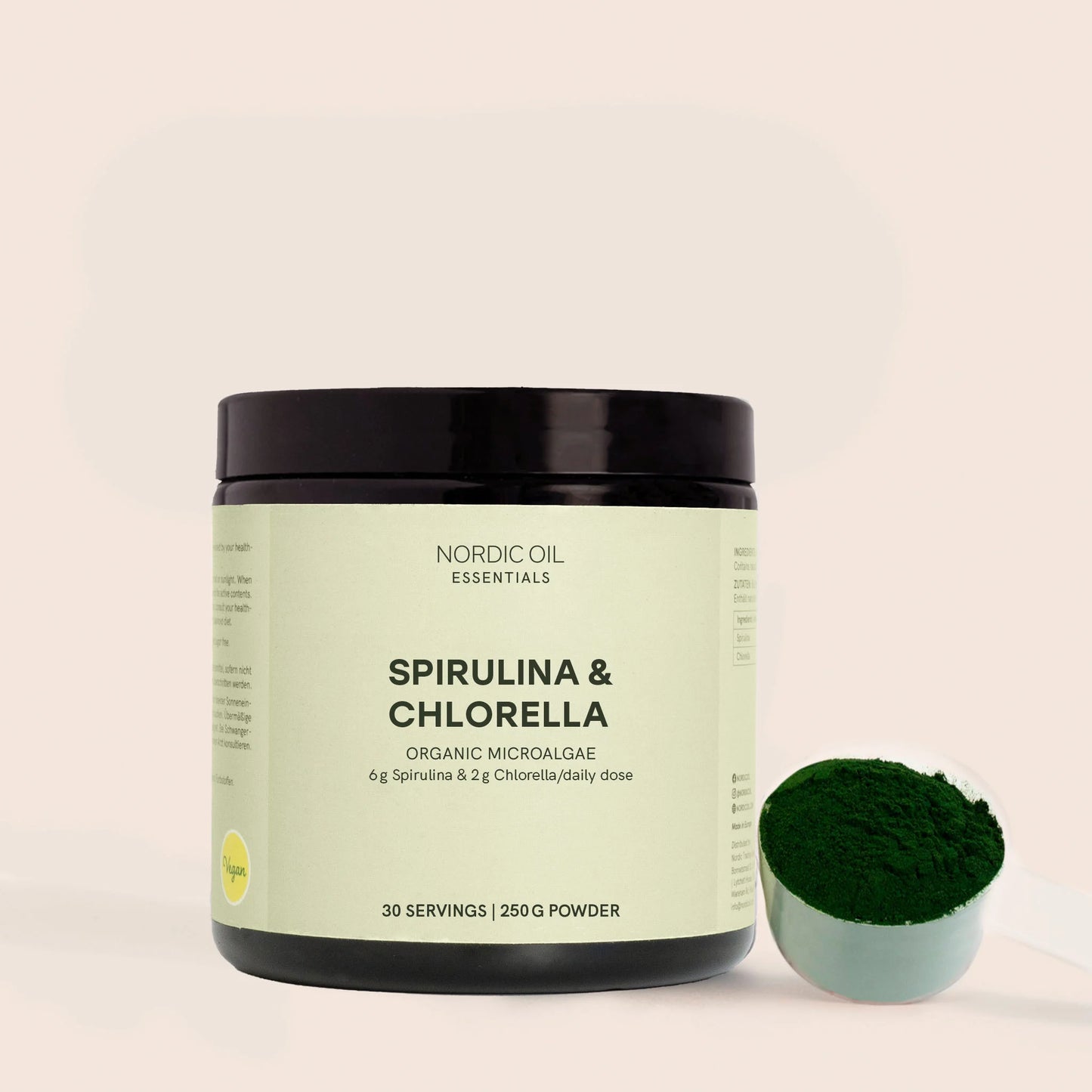 Poudre de spiruline et chlorella